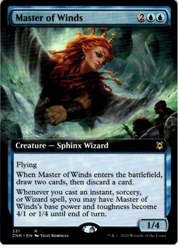 1x MTG ZNR Extended ArtMaster of Winds Zendikar Rising