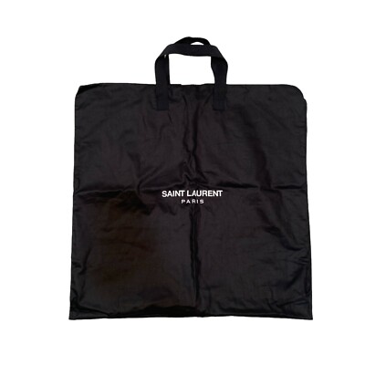 Saint Laurent Paris Travel Garment Bag Black Waxed Fabric Jacket Dust Cover 