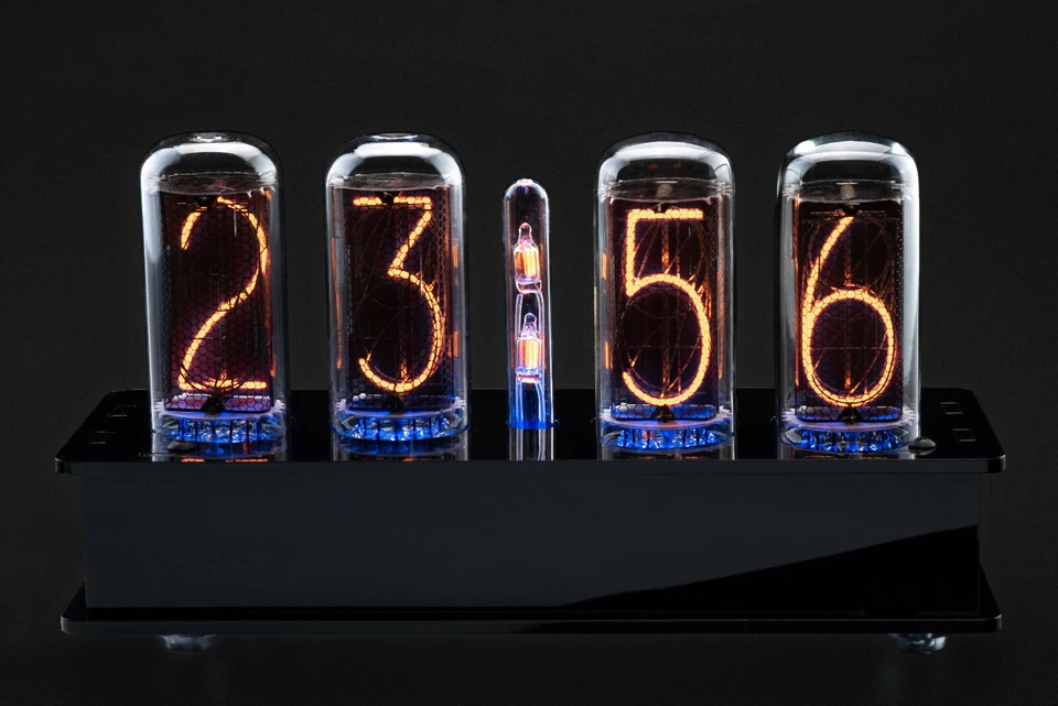 Nixie Tube Clock IN-18 Arduino Shield in Stylish Black Acrylic Case 12/24H Temp - Image 2 of 4