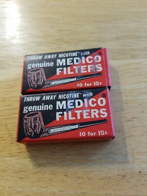 Vintage 2 Genuine MEDICO Pipe Filters in Original Boxes 1 Box Full (10) 1 Box 8