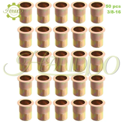 50Pcs  Rivet Nut Rivnut Insert Nutsert 3/8-16 Carbon  Zinc Plated