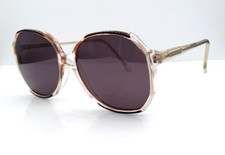 Vintage Diplomat Jill Black White Translucent Oval Sunglasses W/NEW LENSES 