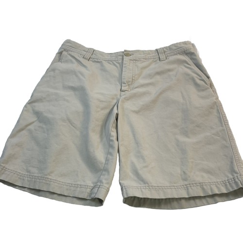 Izod Shorts Mens Sz 34 Khaki Chino Flat Front 100 Cotton Blend