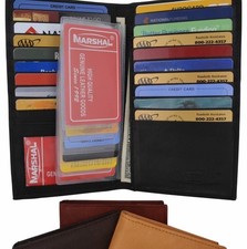 Genuine Leather Credit Card Holder Wallet 19 Card Slots  1 ID Window
