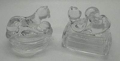 Vintage Avon Lead Crystal Cats Playing With Yarn Set Collectible Grandmacore