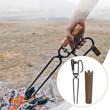 Brennholzzange Aus Kohlenstoffstahl, Feuerzange für Feuerstellen Im Freien,