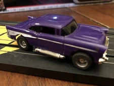 TYCO MAGNUM 440 X2 HO SCALE SLOT CAR PURPLE 1957 CHEVY BEL AIR BENCH TESTED