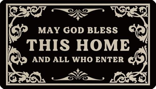 May God Bless This Home and All Who Enter Doormat 30x17 Inch Funny Holiday - Picture 2 of 7