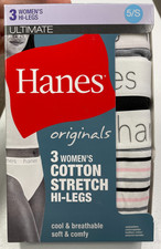 NEW Hanes Womens Size Small 3 Cotton Stretch Hi Legs Underwear Tagless NWT
