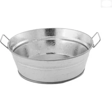 Versatile 47 Oz Round Galvanized Tub - Perfect for Decoration and Storage