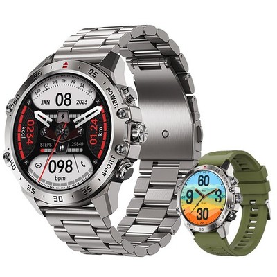 Smartwatch für Herren 1,43 AMOLED Voll Touchscreen mit Telefonanruf Fitnesstracker