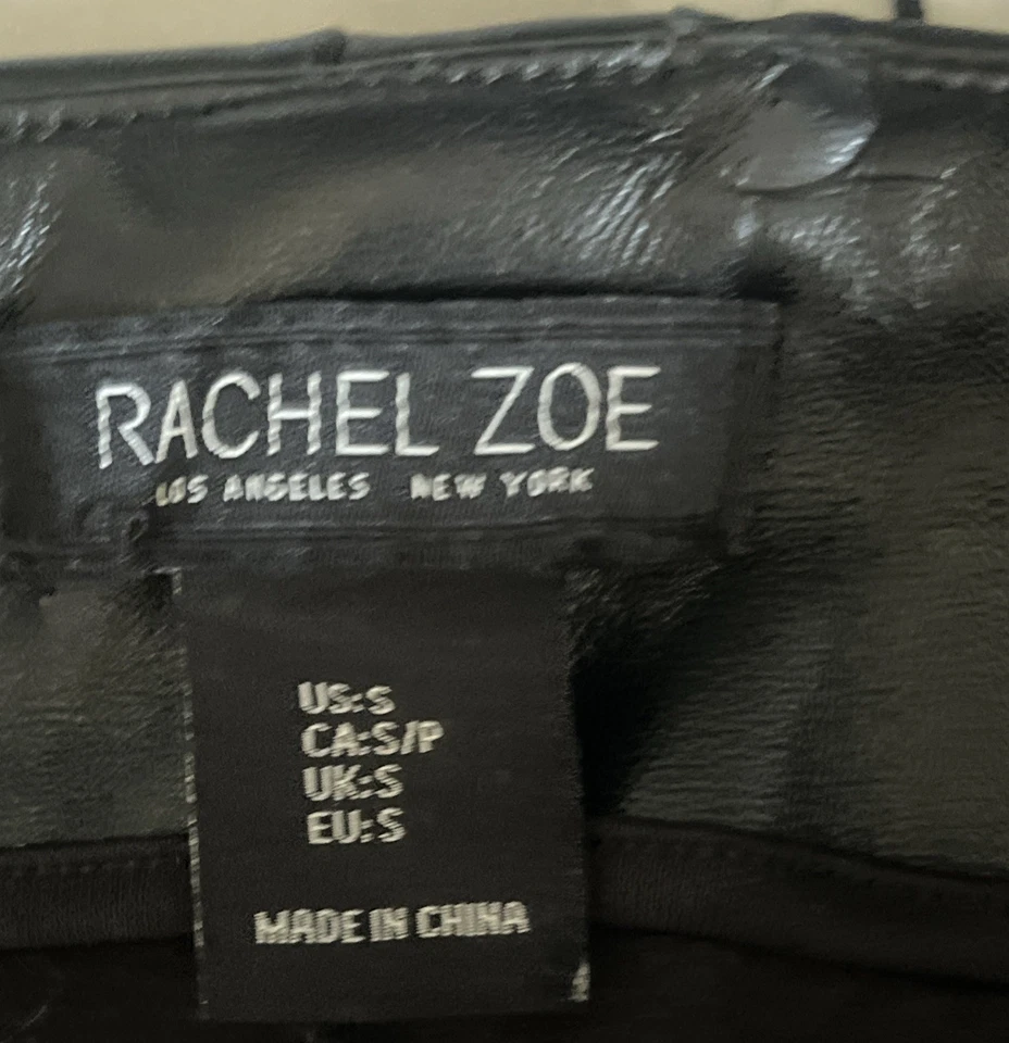 NEW Rachel Zoe Faux Leather Size Small Leggings Black Pull On Pants Skinny PU - Image 3 of 4