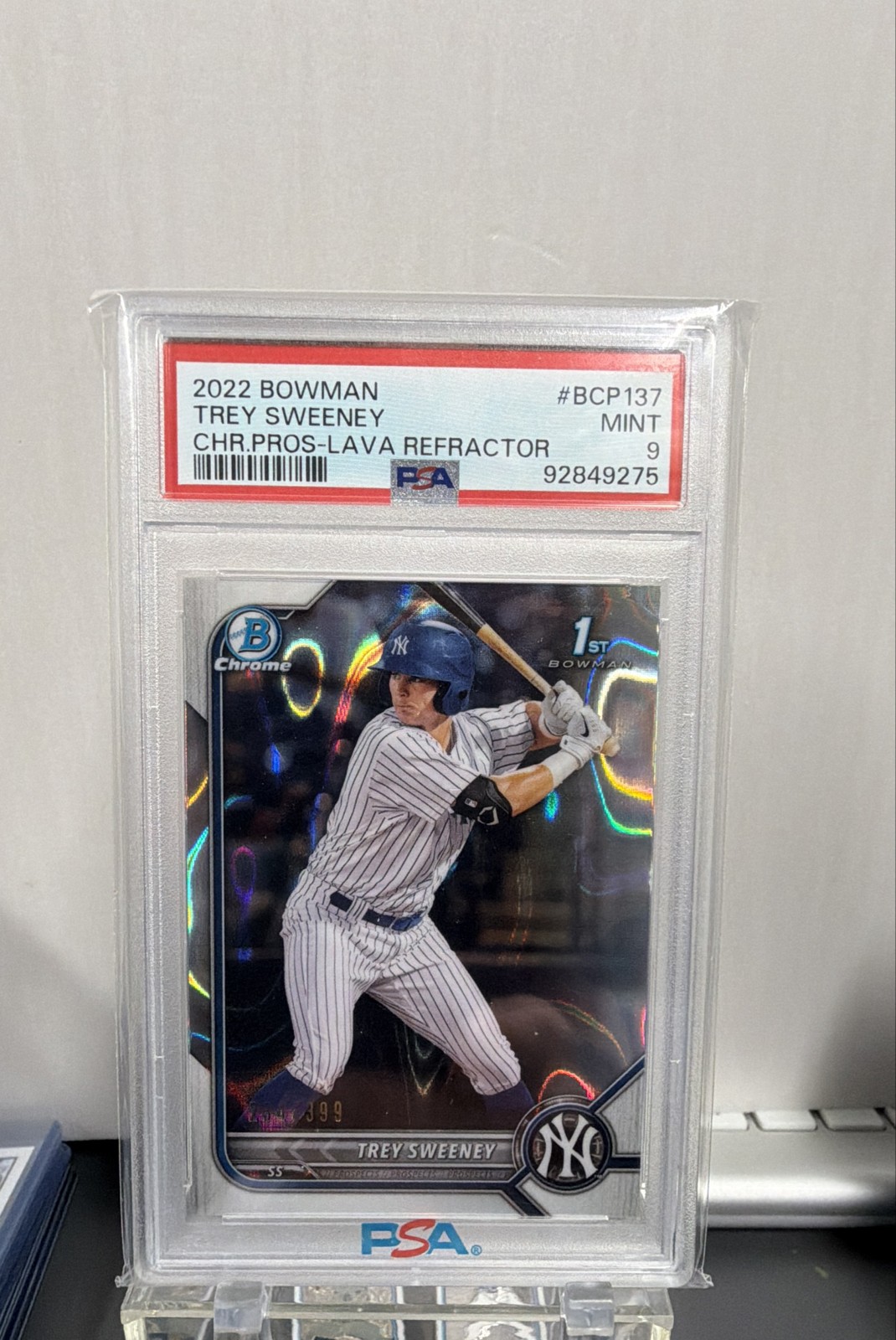 2022 Bowman - Chrome Prospects Trey Sweeney #BCP-137 Lava Refractor /399 (RC)