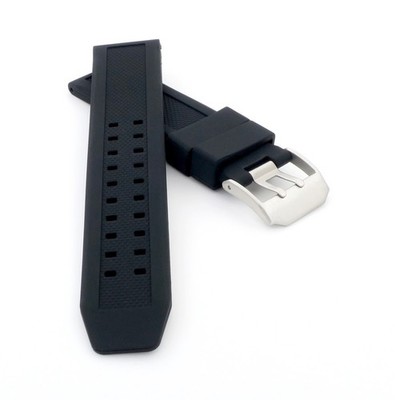 Silikon Uhrenarmband Doppeldorn Modell Primus-S schwarz 23 mm, komp. Luminox