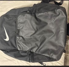Nike Black Backpack Polyester Canvas Zip Shoulder Strap Swoosh Logo