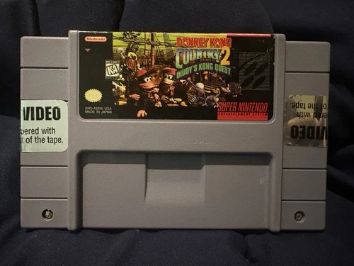 Donkey Kong Country 2 Diddy's Kong Quest SNES Cartridge BLOCKBUSTER VERSION