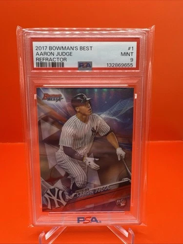 2017 BOWMAN'S BEST REFRACTOR #1 AARON JUDGE ROOKIE RC PSA 9