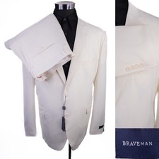 Braveman 2-Pc Suit Solid 2-Button Jacket 48R / Pants 42W Polyester NEW w/ Tags