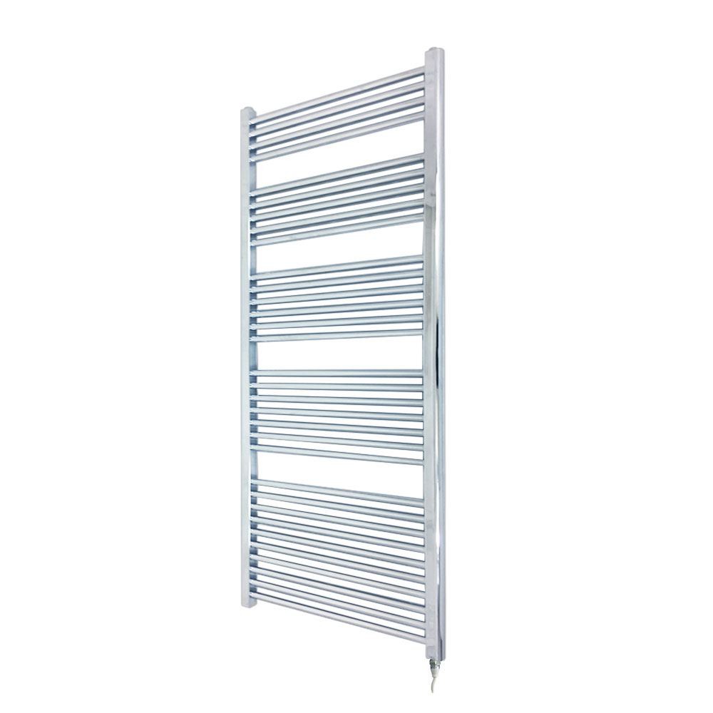 Electric Towel Rail Straight Chrome Fixed Temp Element 600mm x 1600mm 600W