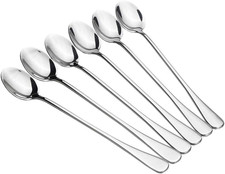 10 Piece Long Handle Iced Tea Spoon, Stainless Steel Coffee Mixing Spoons - Long