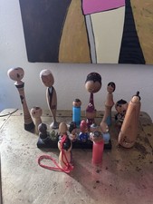 vintage antique japanese wood kokeshi dolls L...