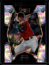 2022 Panini Select #147 Shane Bieber Cracked Ice #/25