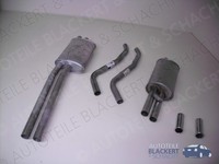 Auspuffset für Mercedes Pagode SL 230 + 250 + 280 W113|Mitteltopf+Endtopf+Blende