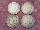 4  PRE 1921  MORGAN  90 %  SILVER  DOLLAR  COINS.  CIRCULATED  DETAILS  LOT # 32 — photo 2