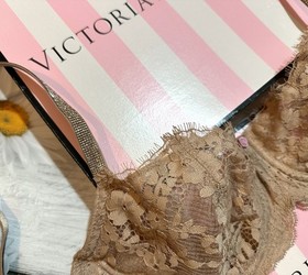 Victoria's Secret Shine Strap Dream Angels Lace Bra Brazilian Set Pralin