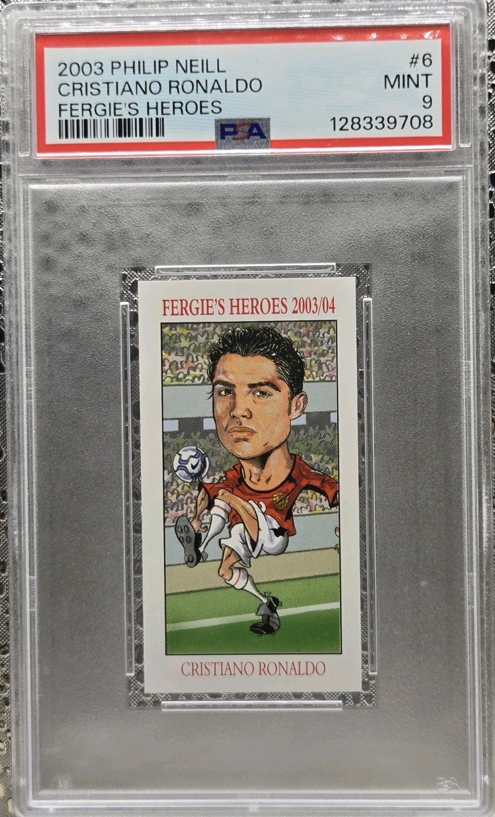 2003-04 Philip Neill Fergie's Heroes RC Cristiano Ronaldo PSA 9 #6 ROOKIE RARE