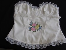 For Love  Lemons Cream Floral Strapless Polyurethane Top Corset Ruffle Size XS