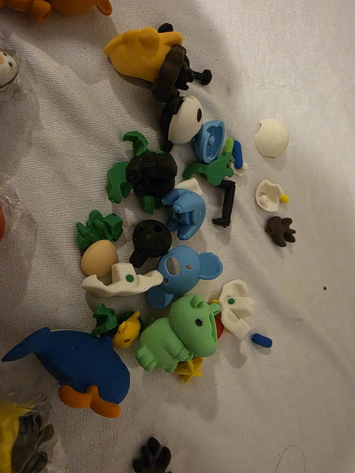 Gomas de borrar rompecabezas de animales japoneses Iwako enorme lote de 24 nuevas sin abrir y más abiertas Foto 4 de 4