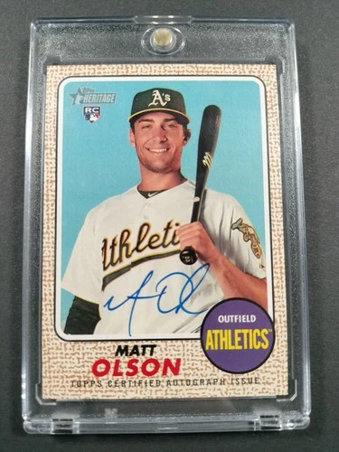 2017 Topps Heritage Real One Autographs Matt Olson RC Auto Athletics BRAVES 🔥