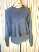 DKNY Sport Women s Gray Knit Crew Neck Long Sleeve Pullover Sweatshirt L