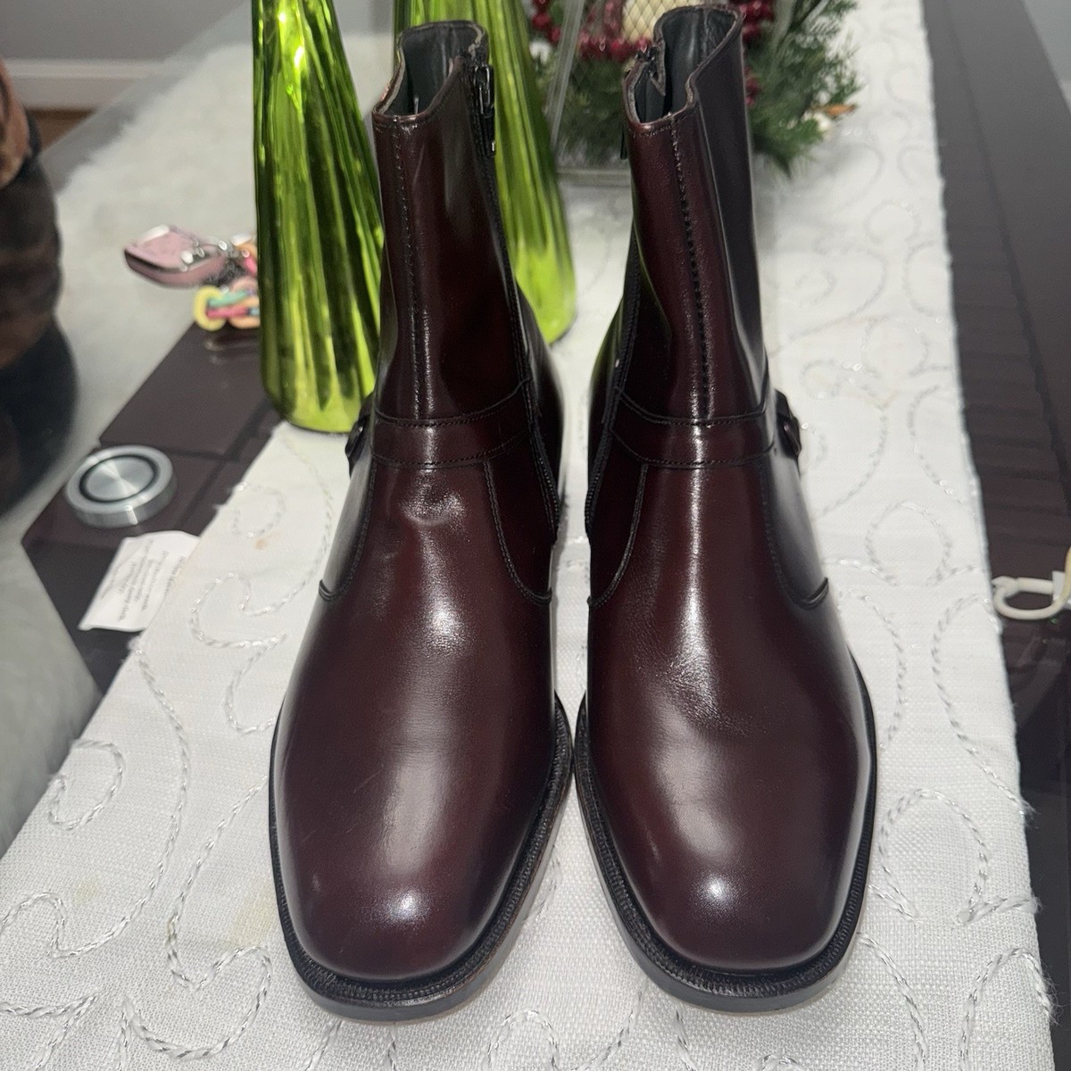 E.T. Wright Arch Preserver Shoes Calf Zip Ankle Boots Men'S