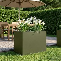 Garten-Pflanzgefäß OlivgrüN 60 X 40 X 50 Cm Kaltgewalzter Stahl