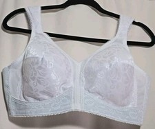 38C Playtex 18hr Ultimate Shoulder Comfort Bra 4693 White Satin Wirefree