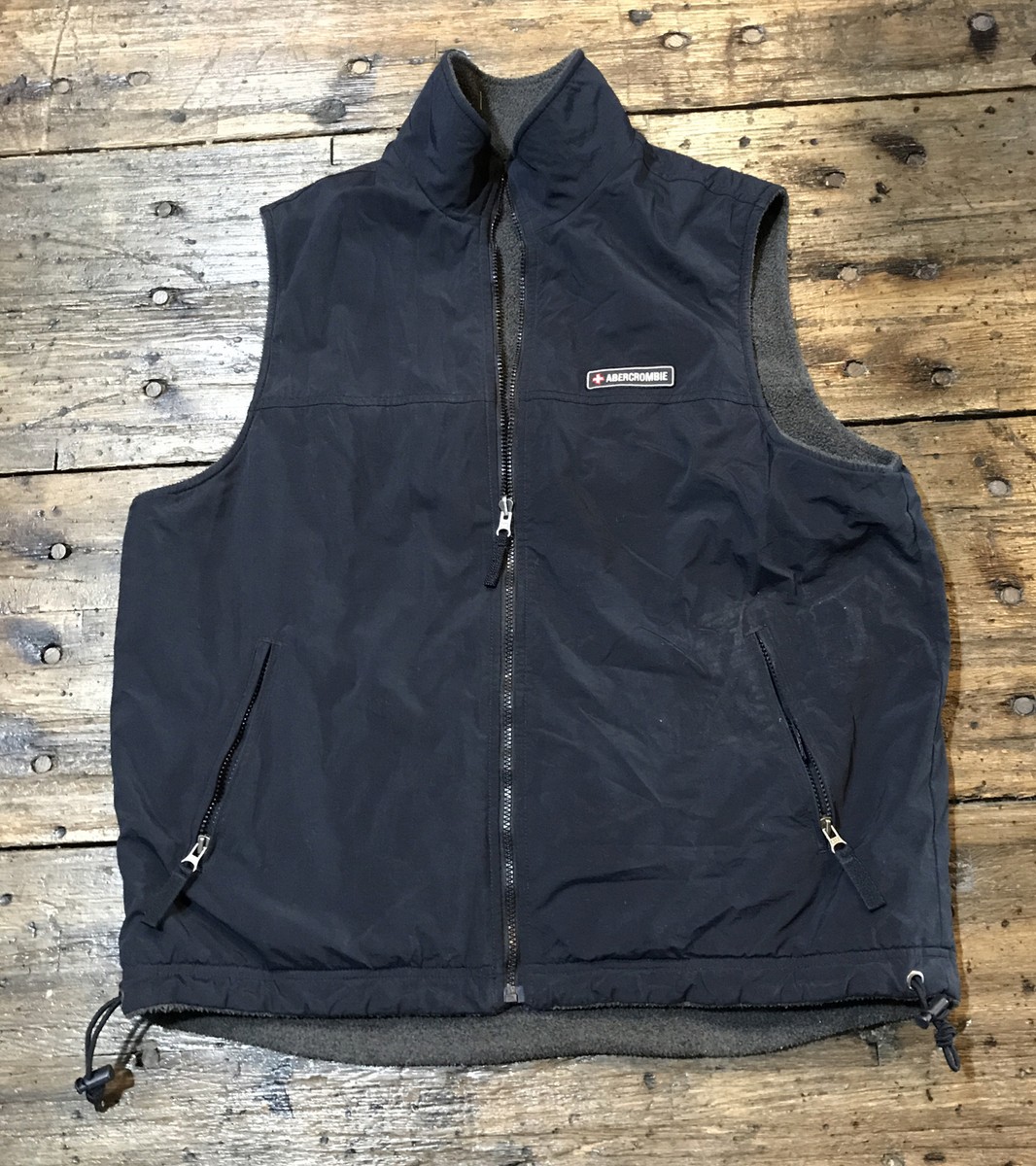 Abercrombie Fitch Men's Large Reversible Vest Fleece Lined