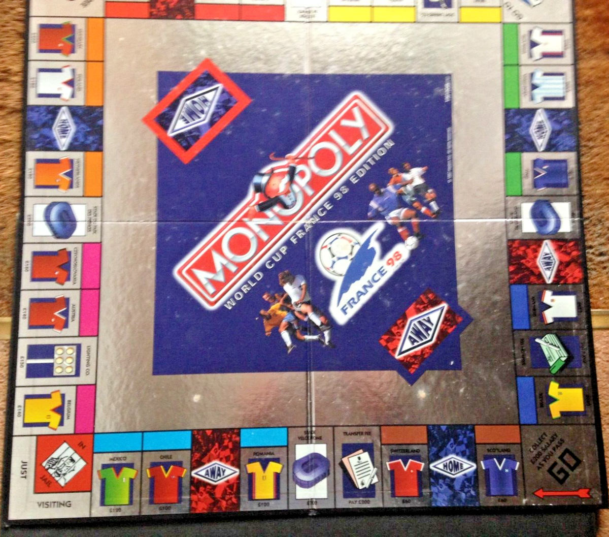 Monopoly モノポリー 98 France World Cup World Cup France 98 Monopoly Replacement Playing Board Game Board