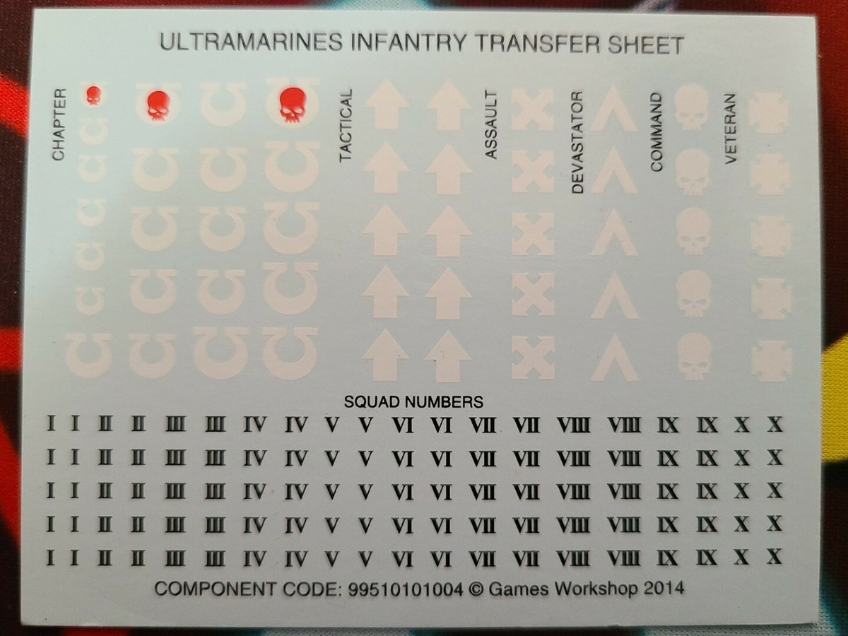 Hoja De Transferencia Para Chaos Space Marines Warhammer 40K - Compatible Con Primaris, Original Games Workshop