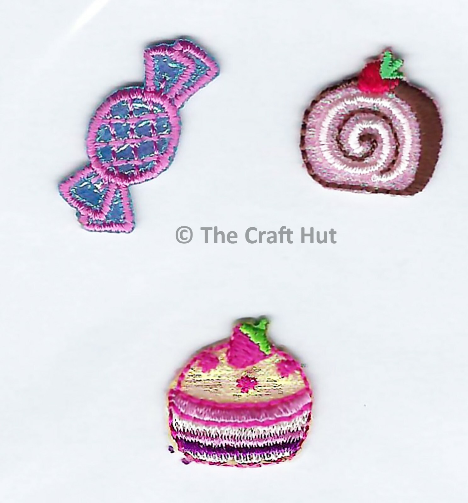 Sew or Iron On Novelty Motif Patch Craft S&W Pink Sweets & Cakes M030 New