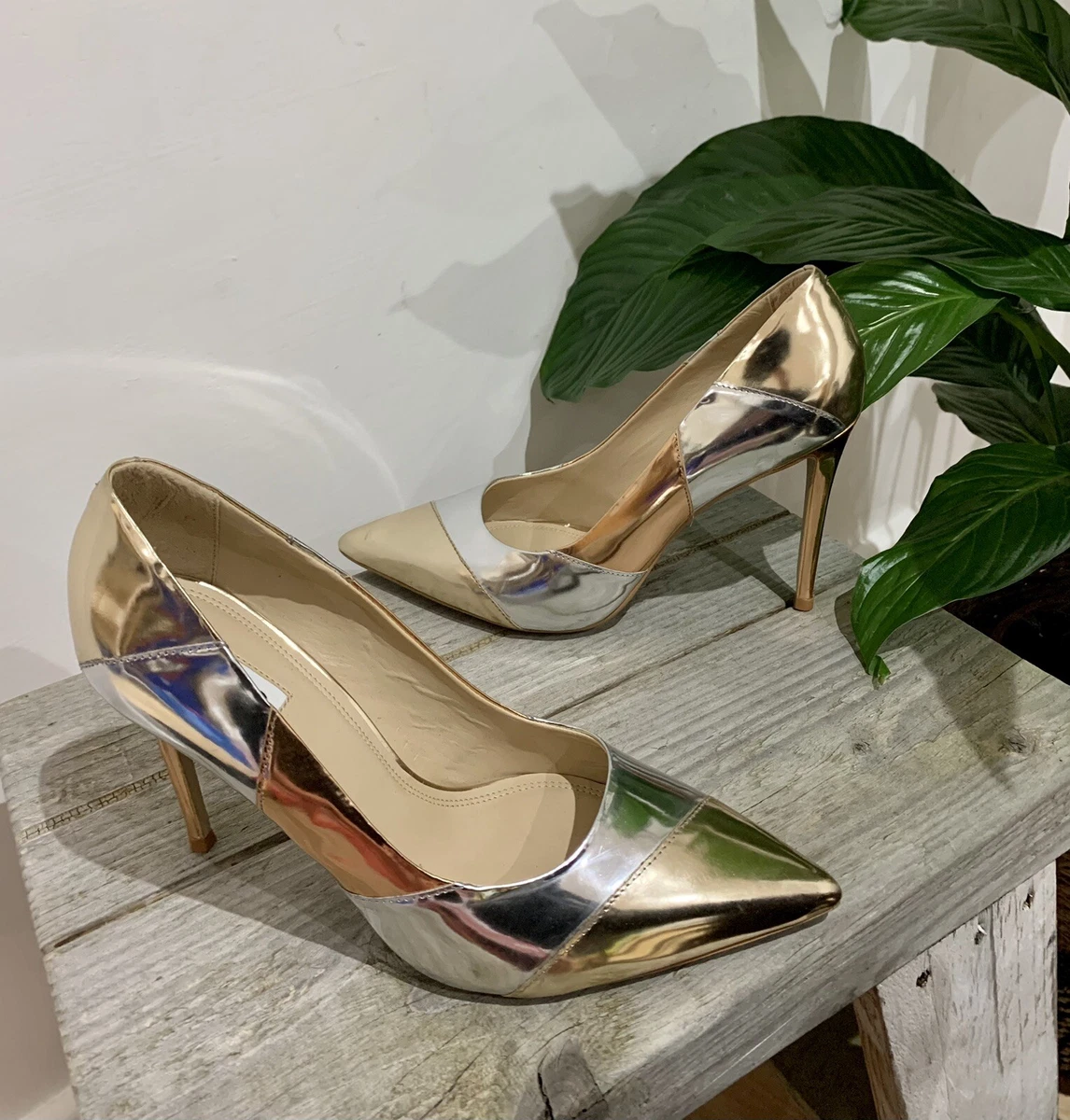 LIPSY LONDON 4.5 Inch High Heels Gold Zipped Occasion Shoe Uk Size 5 -38  £9.99 - PicClick UK