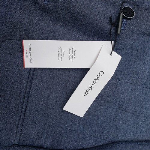Calvin Klein Gray Blazer Youth Boy's Size 16R Slim Fit Stretch Dress Shirt NEW - Picture 3 of 7