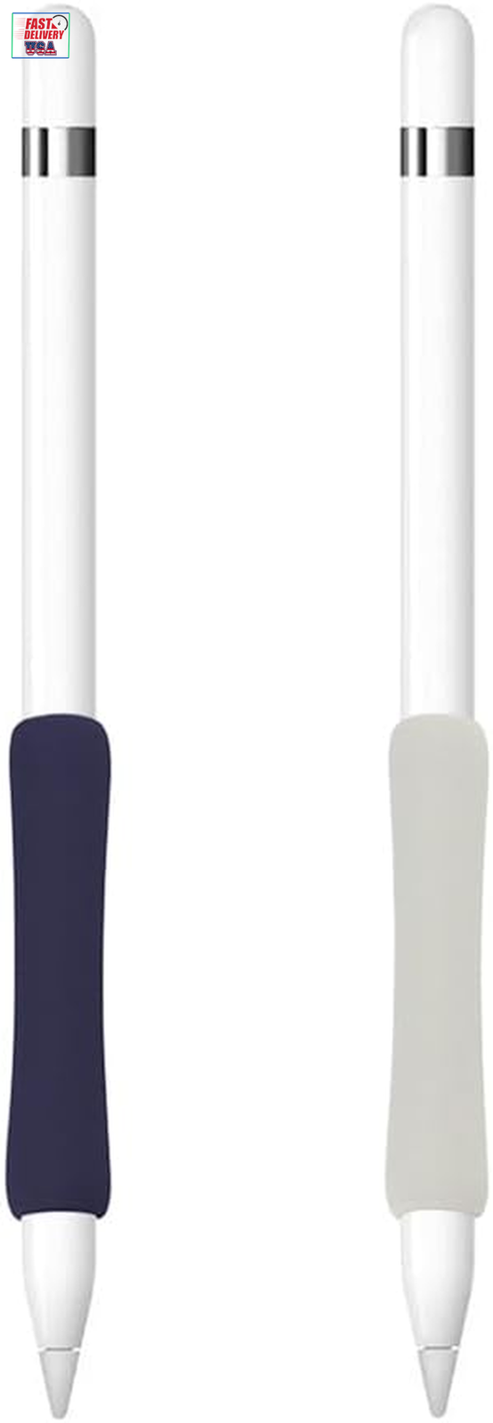 2-Pack Ergonomics Grip Holder Silicone Protective Sleeve Cover for Apple Pencil