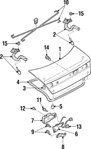Cubierta del pestillo del maletero para Ford Mercury Escort Tracer 1997-2003 (N/P F7CZ5443243BA)