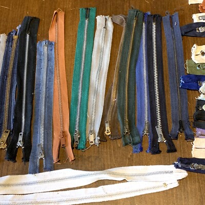 Vintage Metal Zipper Lot Of 76 1940s-70s Talon Serval Prentice