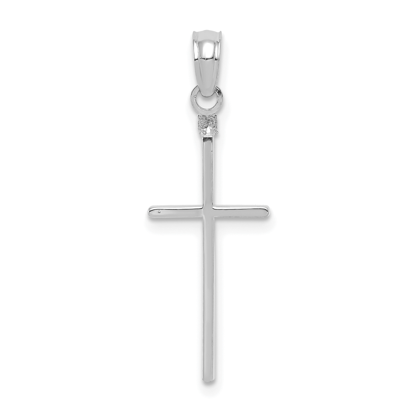 Avariah Solid 10K White Gold Polished Cross Pendant