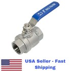 3/4" 2-Piece Full Port Ball Valve, Stainless Steel 316, Npt Threaded, 1000 Wog