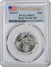 2020-S Weir Farm National Park Quarter MS67 First Strike PCGS