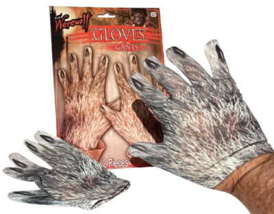 WEREWOLF WOLF GLOVES Child Adult Small Hand Costume Pair Cloth Halloween Monster